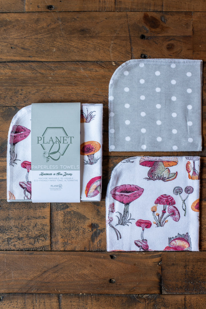 Paperless Towels - Pretty Mushrooms