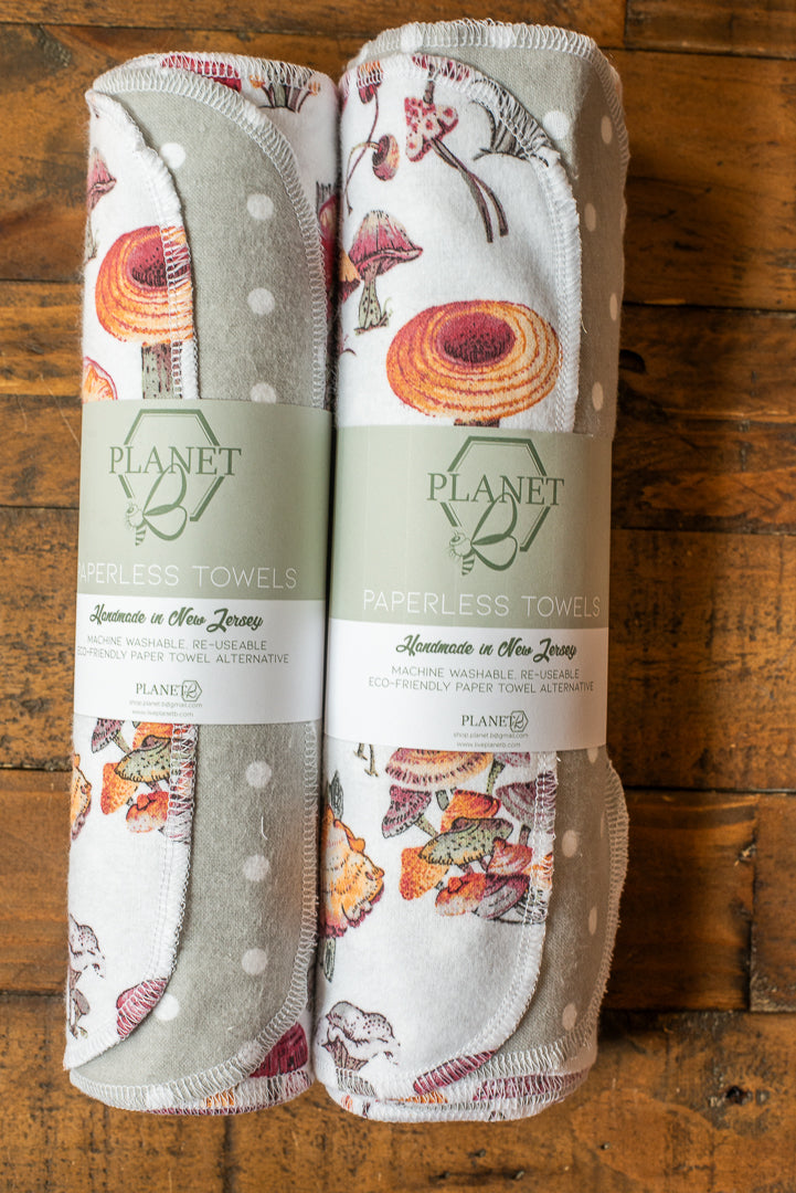 Paperless Towels - Pretty Mushrooms
