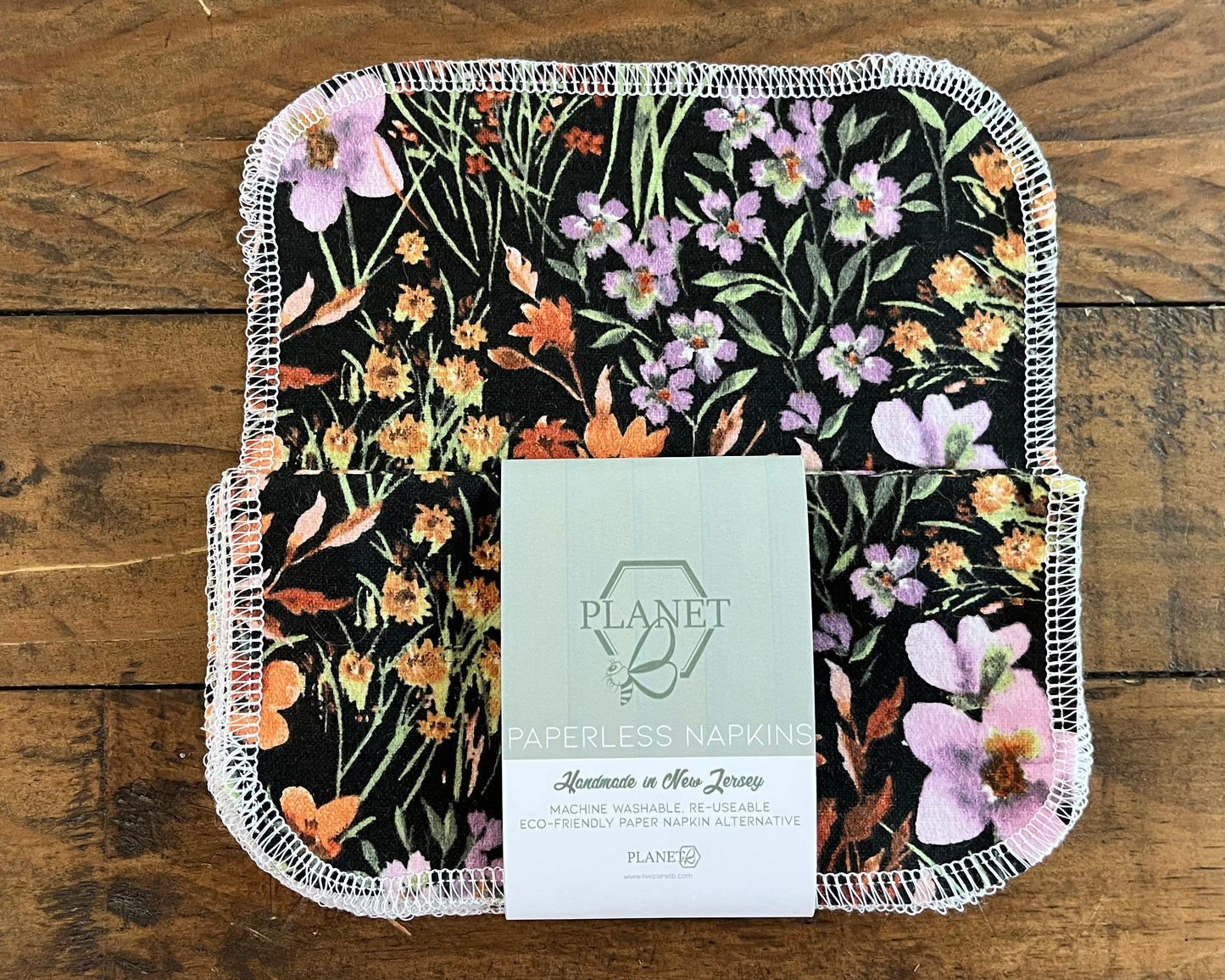 Paperless Napkins - Black Grounded Floral