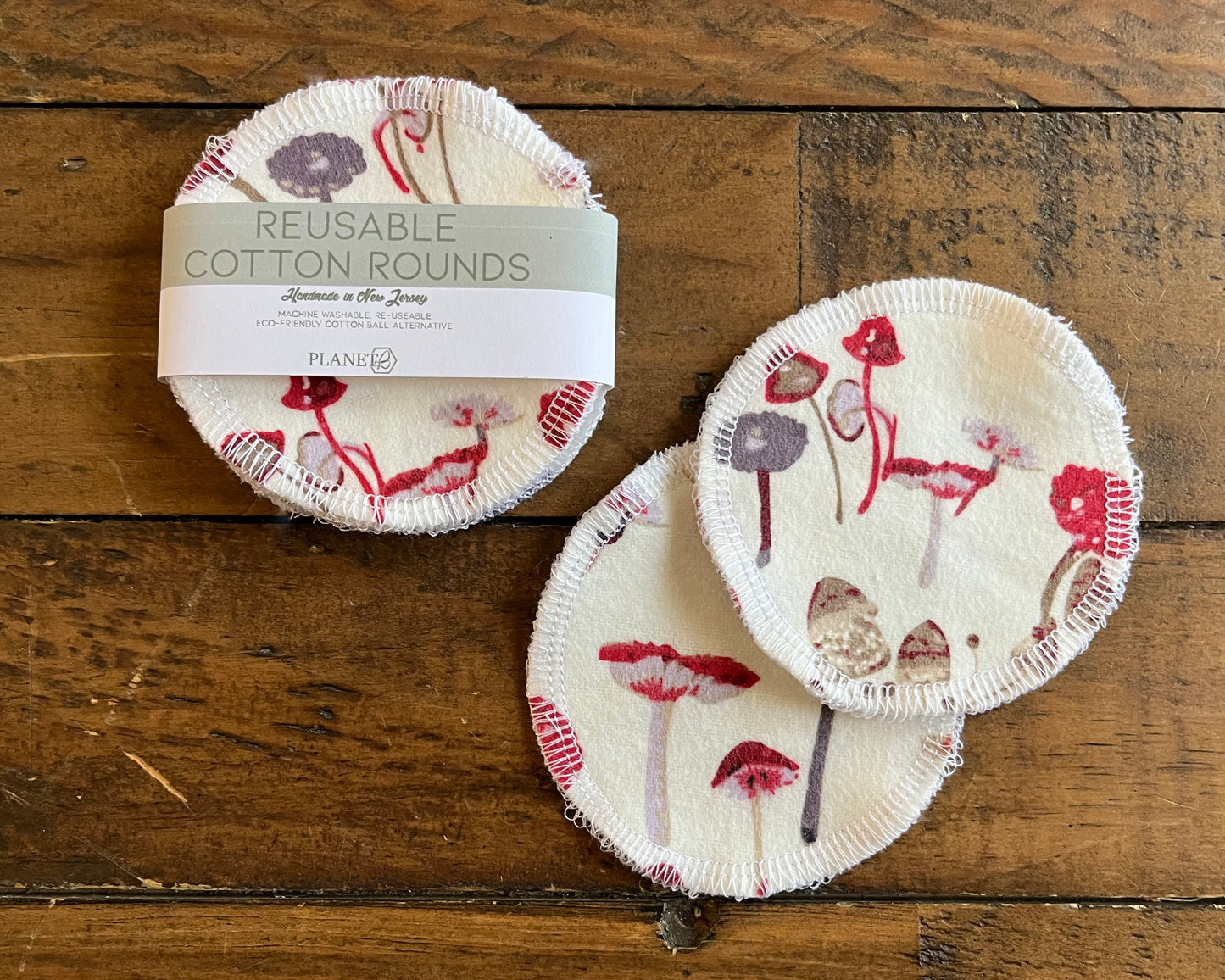 Cotton Rounds - Watercolor Mushrooms