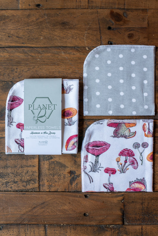Paperless Towels - Pretty Mushrooms