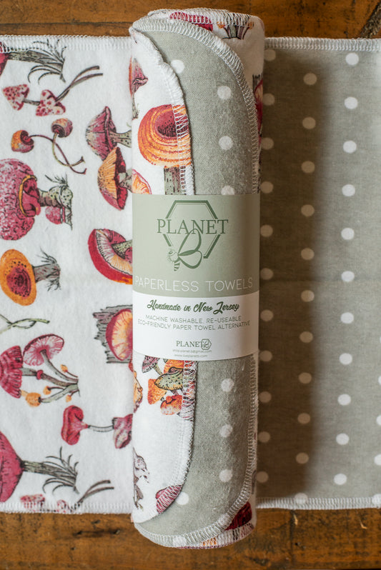 Paperless Towels - Pretty Mushrooms