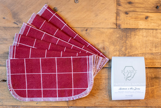 Paperless Napkins - Red Plaid
